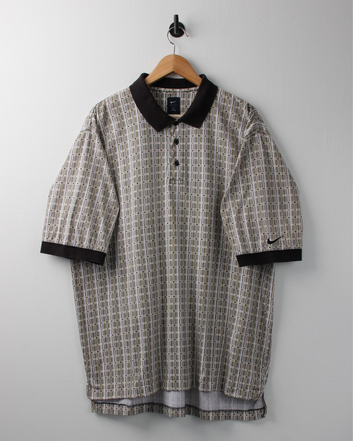 90s Nike White Geometric Polo (XL)
