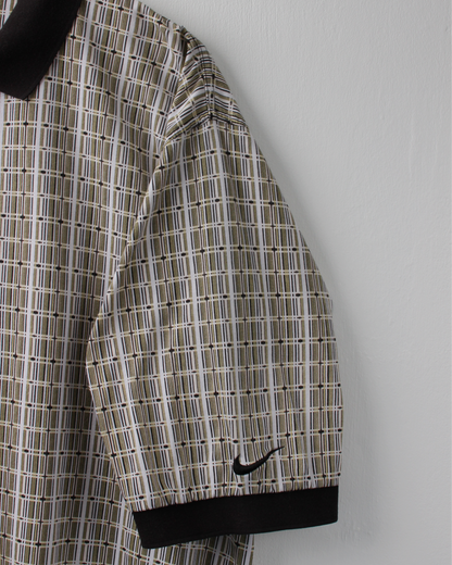 90s Nike White Geometric Polo (XL)