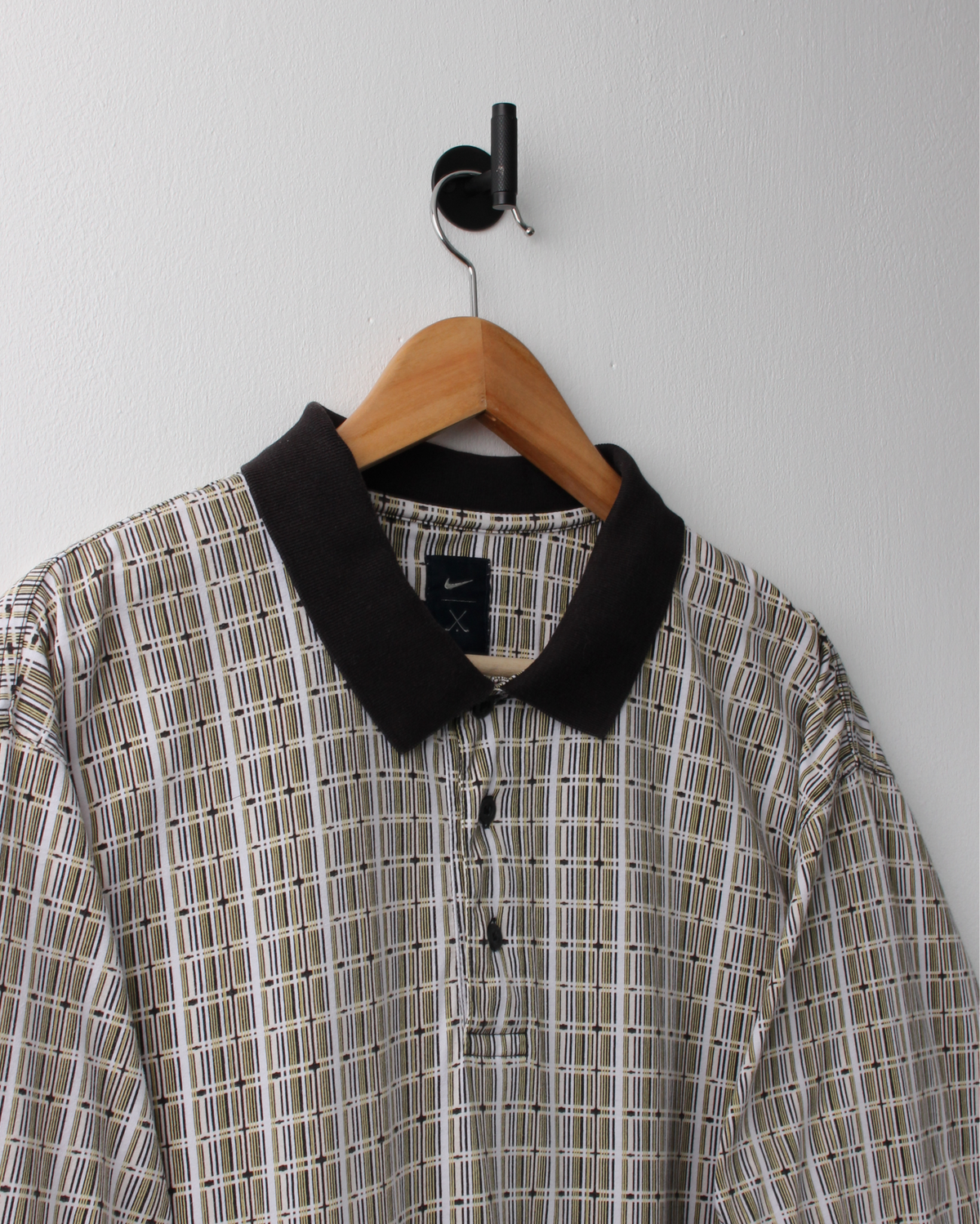 90s Nike White Geometric Polo (XL)