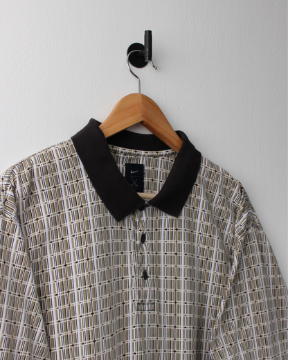 90s Nike White Geometric Polo (XL)