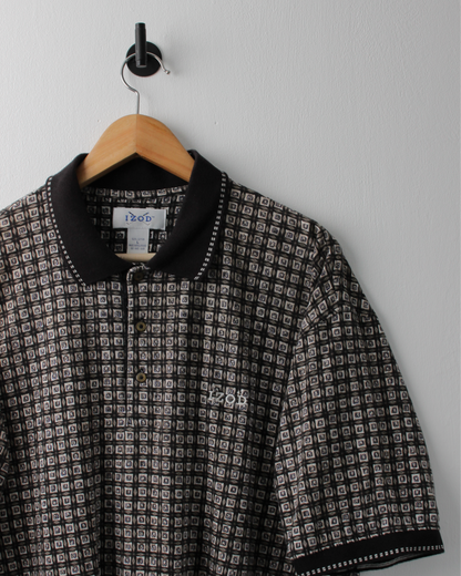 90s IZOD Black Abstract Polo (L)