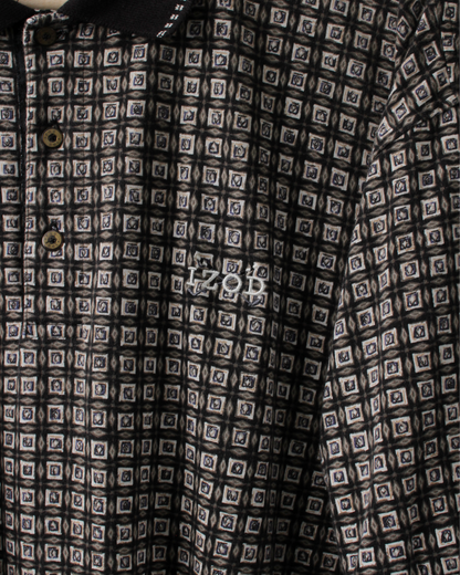 90s IZOD Black Abstract Polo (L)