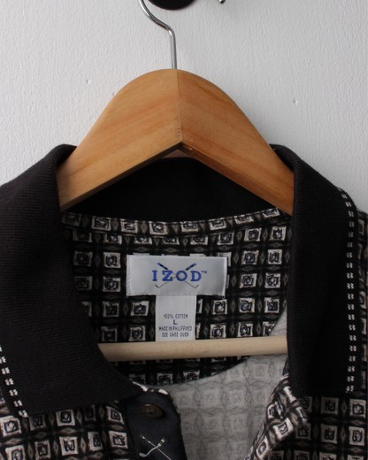 90s IZOD Black Abstract Polo (L)