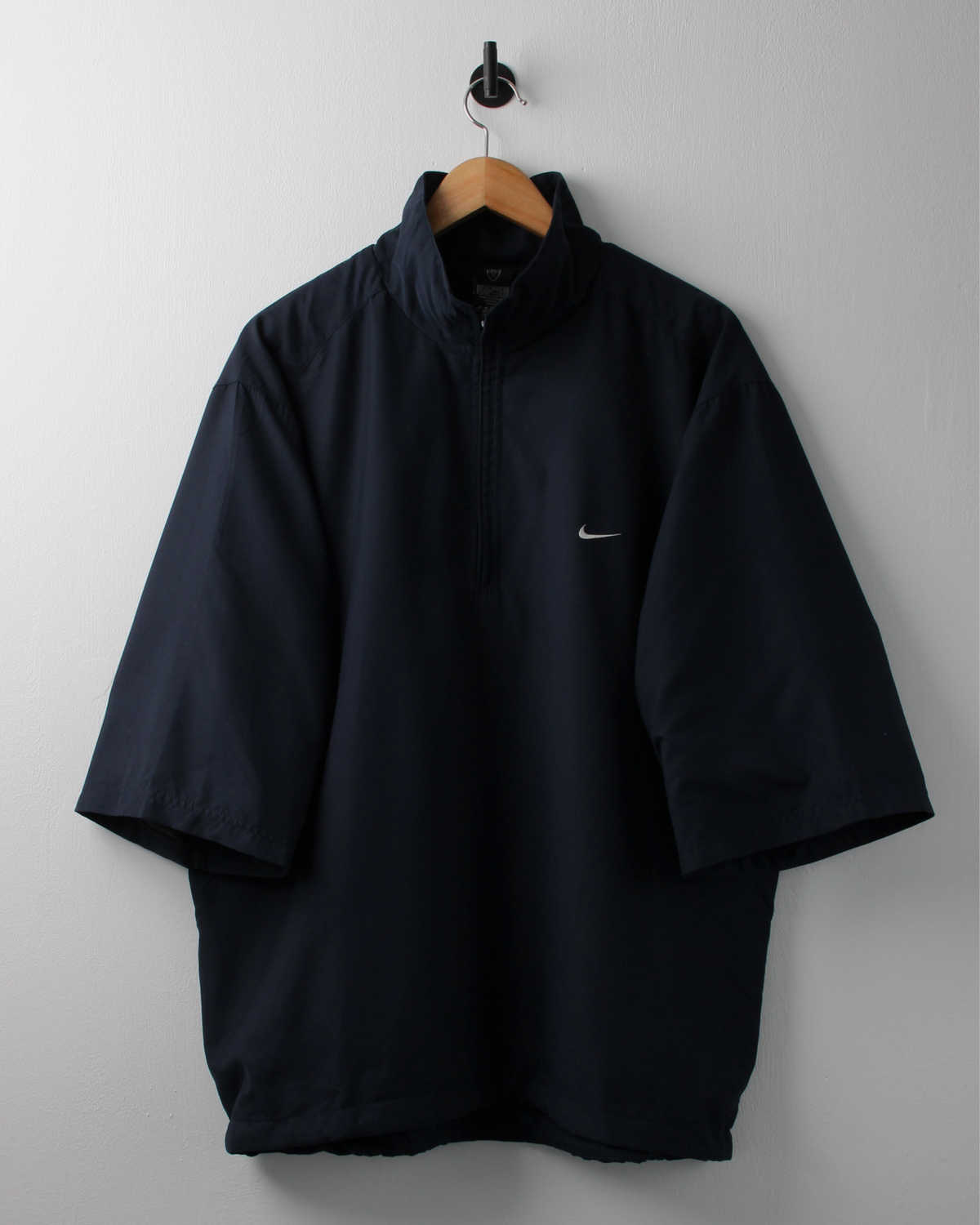 00s Nike Shield Logo Navy Short Sleeve Windbreaker (XL)
