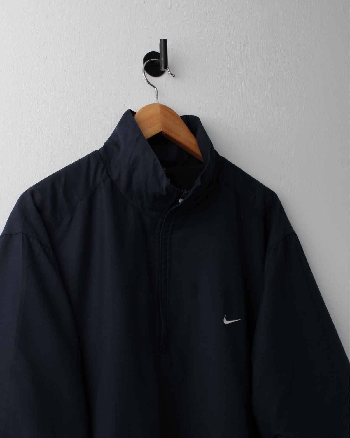 00s Nike Shield Logo Navy Short Sleeve Windbreaker (XL)
