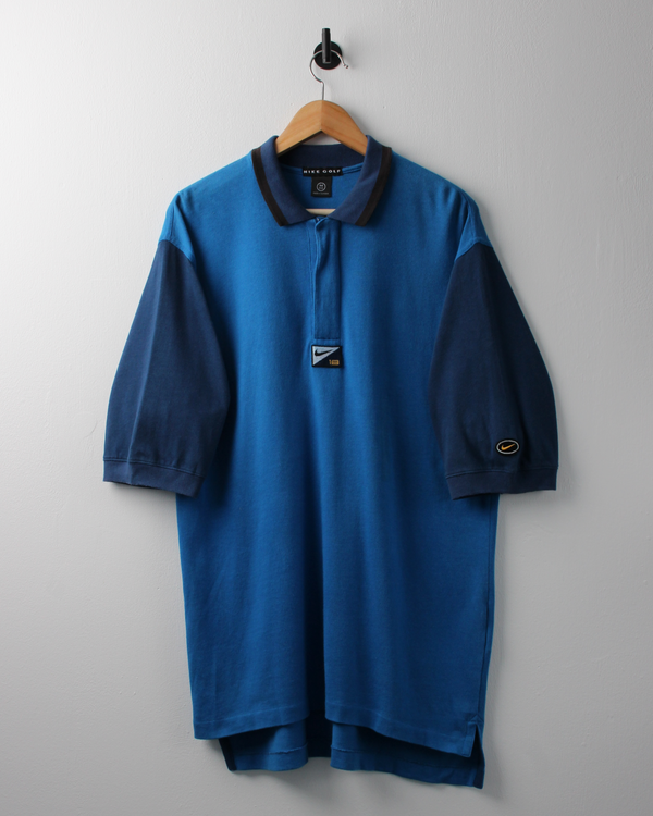 90s Nike Swoosh 18 Blue Polo (M)