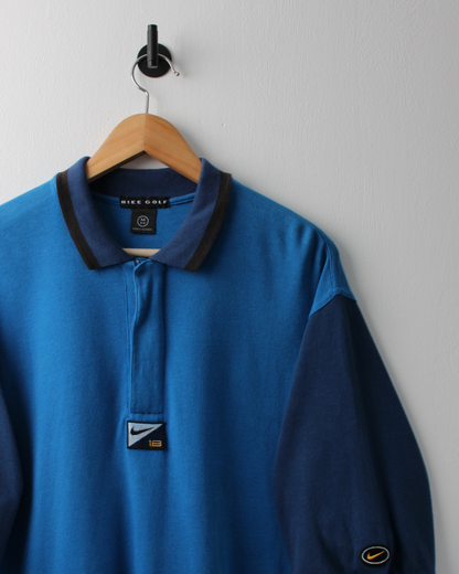 90s Nike Swoosh 18 Blue Polo (M)