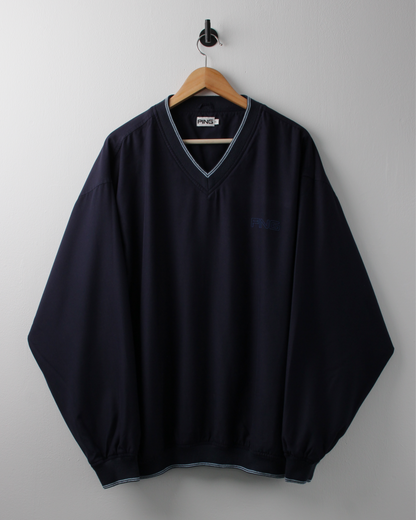 00s Ping Navy/Blue V-Neck Windbreaker (XL)
