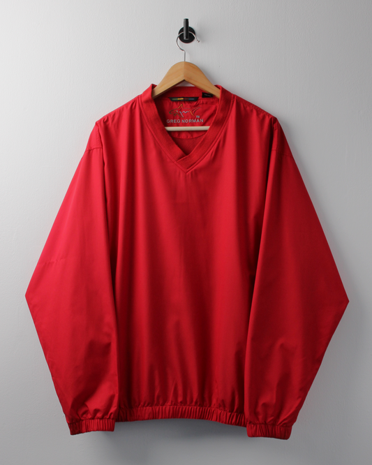 00s Greg Norman Red V-Neck Windbreaker (L)