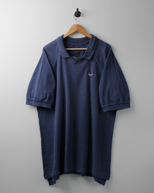 90s Nike Tiger Woods Yin Yang Navy Buttonless Polo (XL)