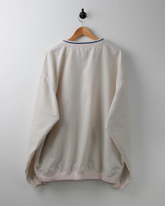 90s Fruit Of The Loom Cream V-Neck Windbreaker (XL)