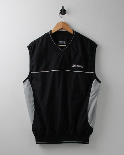 00s Mizuno Black Windbreaker Golf Vest (S)