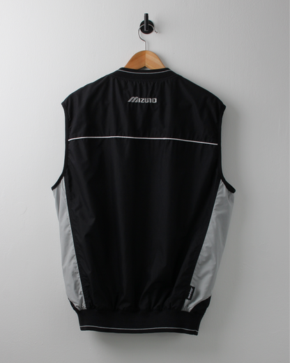 00s Mizuno Black Windbreaker Golf Vest (S)