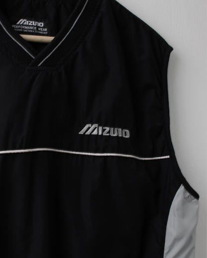 00s Mizuno Black Windbreaker Golf Vest (S)