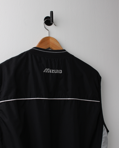 00s Mizuno Black Windbreaker Golf Vest (S)
