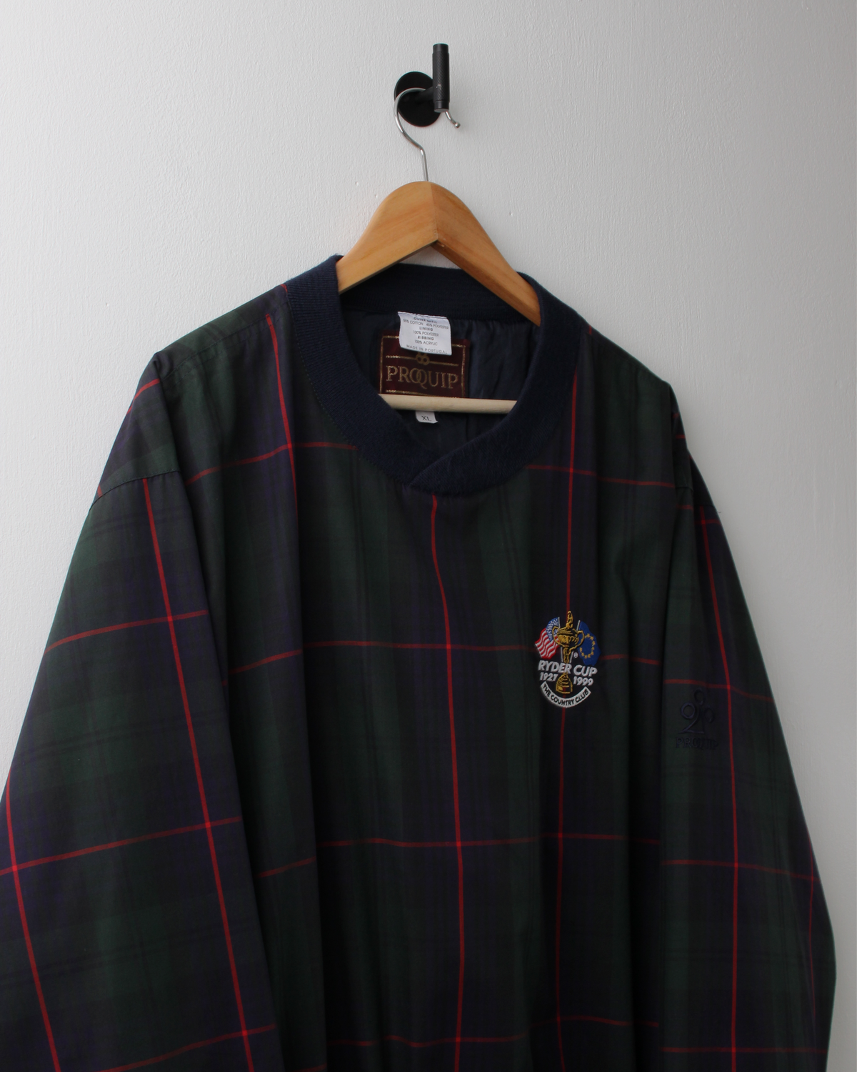 ‘99 Ryder Cup The Country Club Plaid Windbreaker (XL)