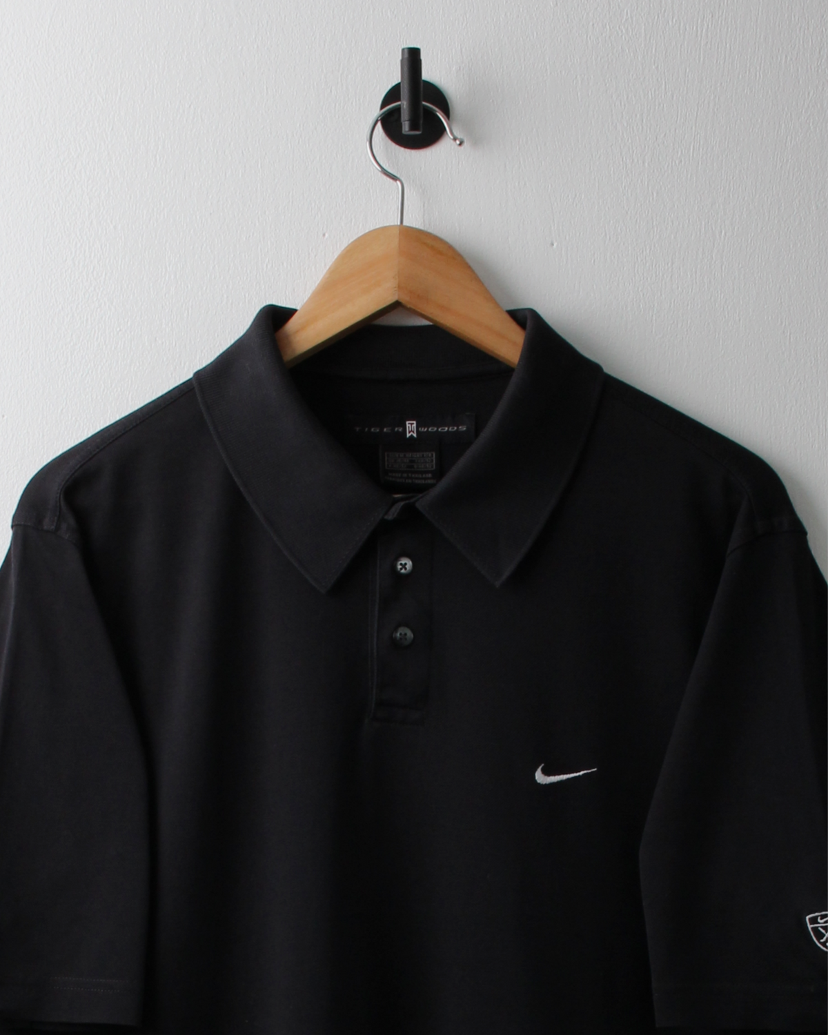 00s Nike Tiger Woods Shield Logo Black Polo (M)