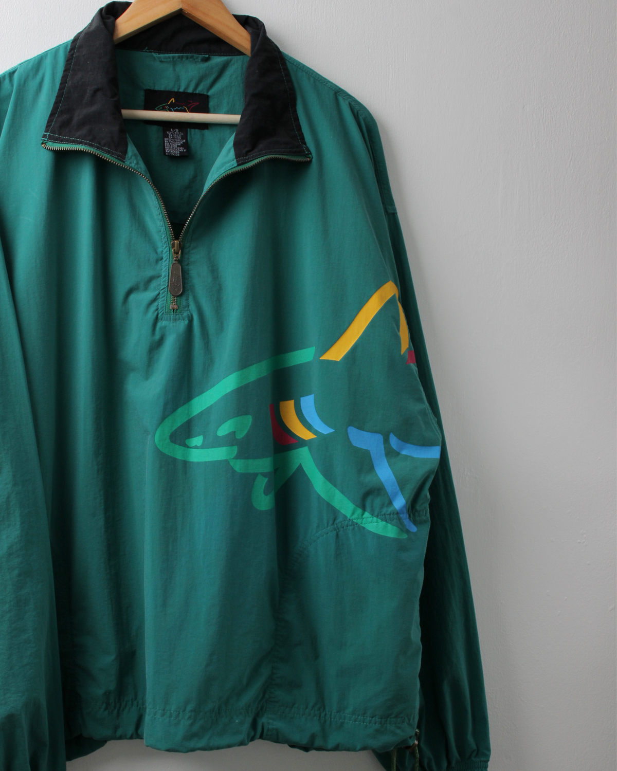 90s Greg Norman Green Shark Graphic Windbreaker (L)