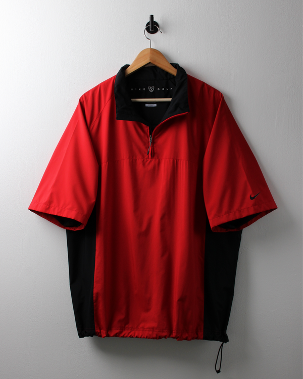 00s Nike Red & Black Short Sleeve Windbreaker (L)