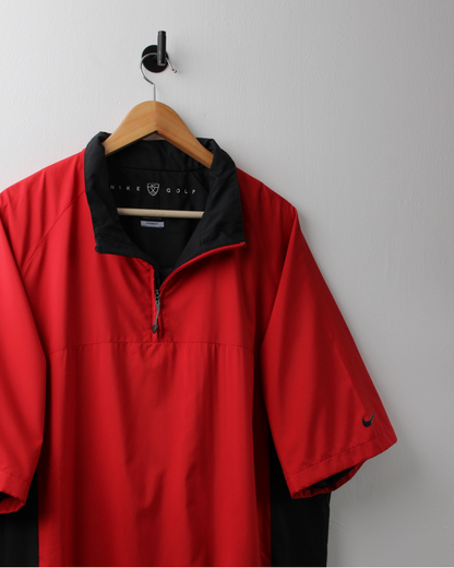 00s Nike Red & Black Short Sleeve Windbreaker (L)