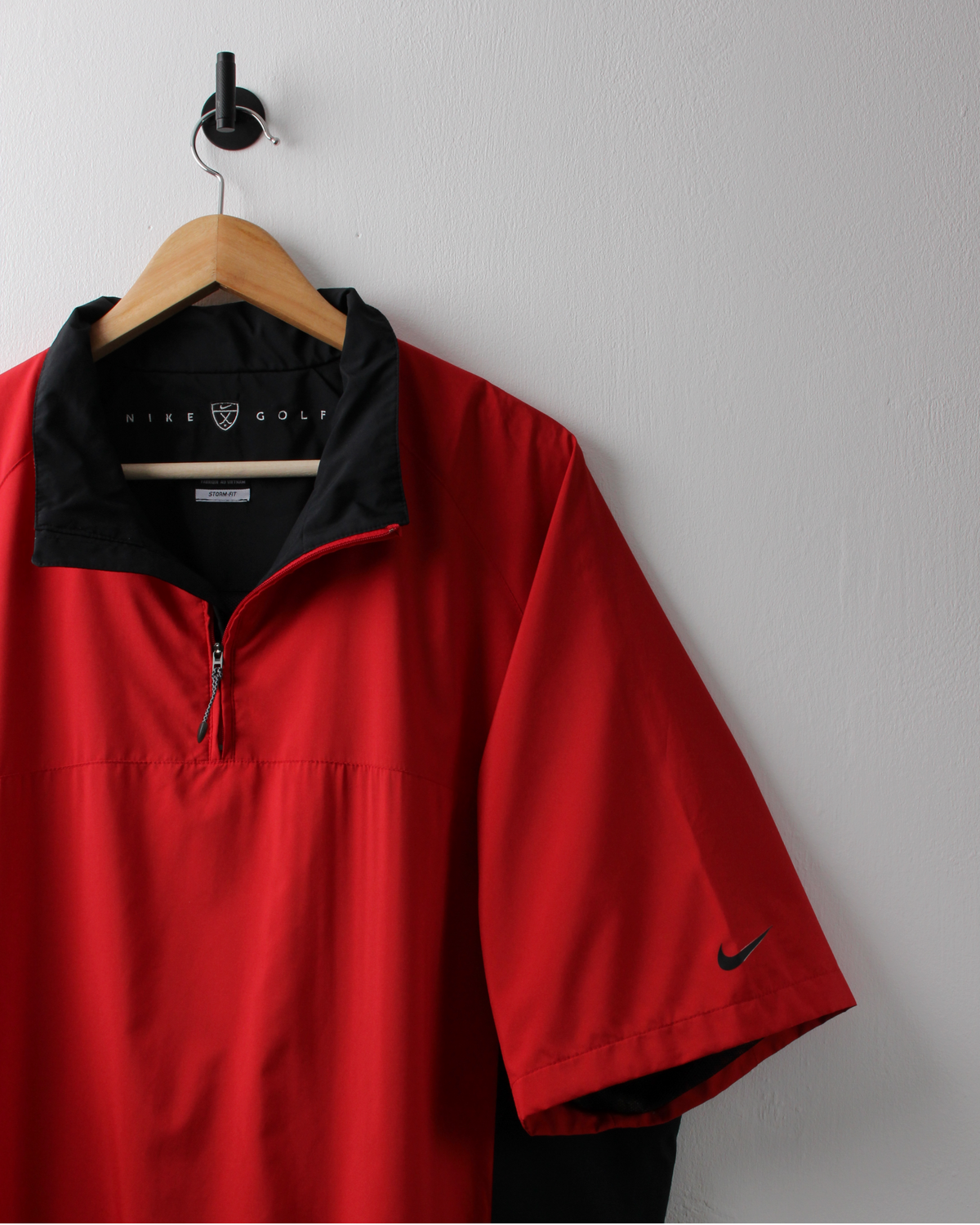 00s Nike Red & Black Short Sleeve Windbreaker (L)