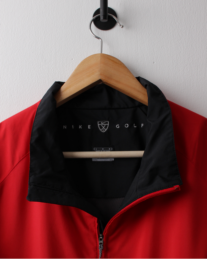 00s Nike Red & Black Short Sleeve Windbreaker (L)