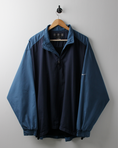 00s Nike Navy & Blue Clima-Fit Quarter Zip Jacket (L)