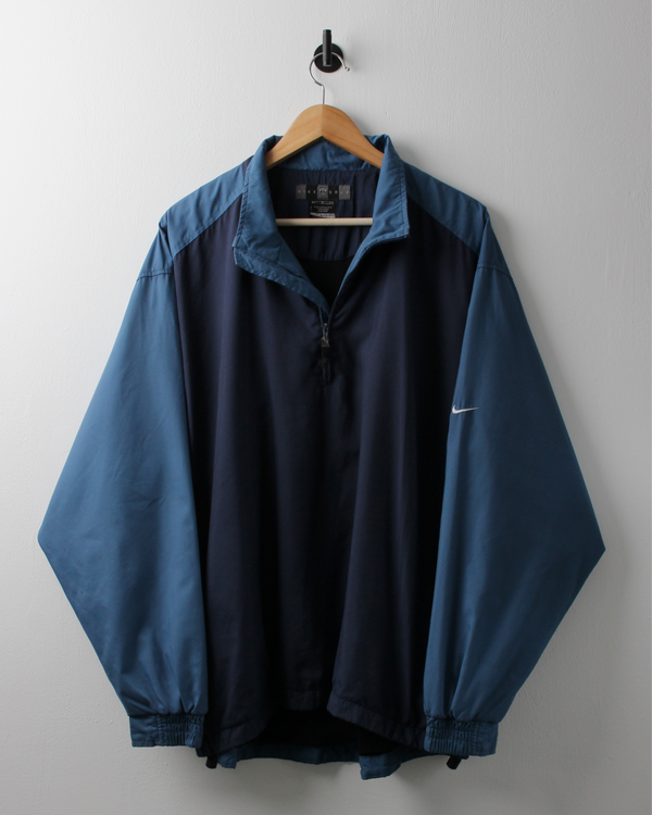 00s Nike Navy & Blue Clima-Fit Quarter Zip Jacket (L)