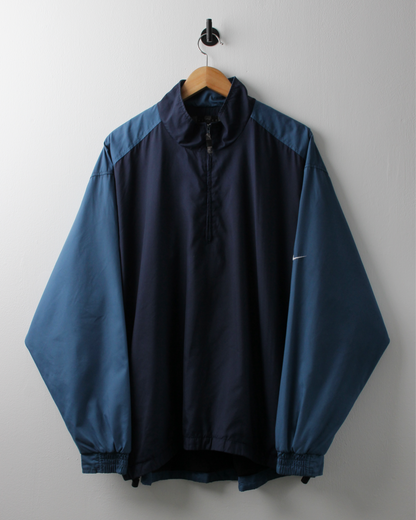 00s Nike Navy & Blue Clima-Fit Quarter Zip Jacket (L)