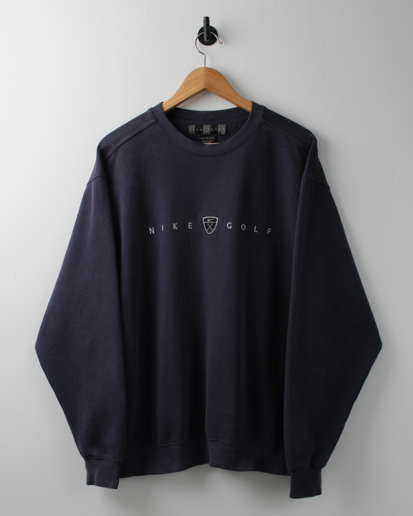 00s Nike Shield Logo Navy Crewneck Sweatshirt (M)