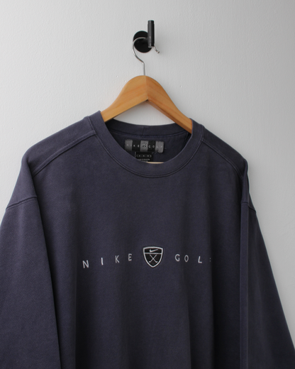 00s Nike Shield Logo Navy Crewneck Sweatshirt (M)
