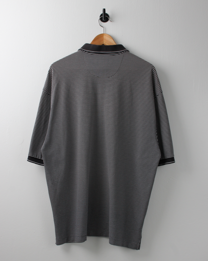 00s Nike Black & White Striped Polo (XL)