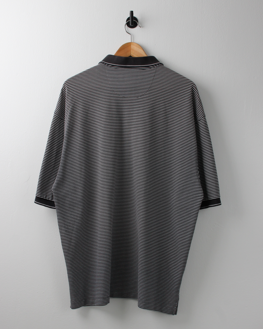 00s Nike Black & White Striped Polo (XL)