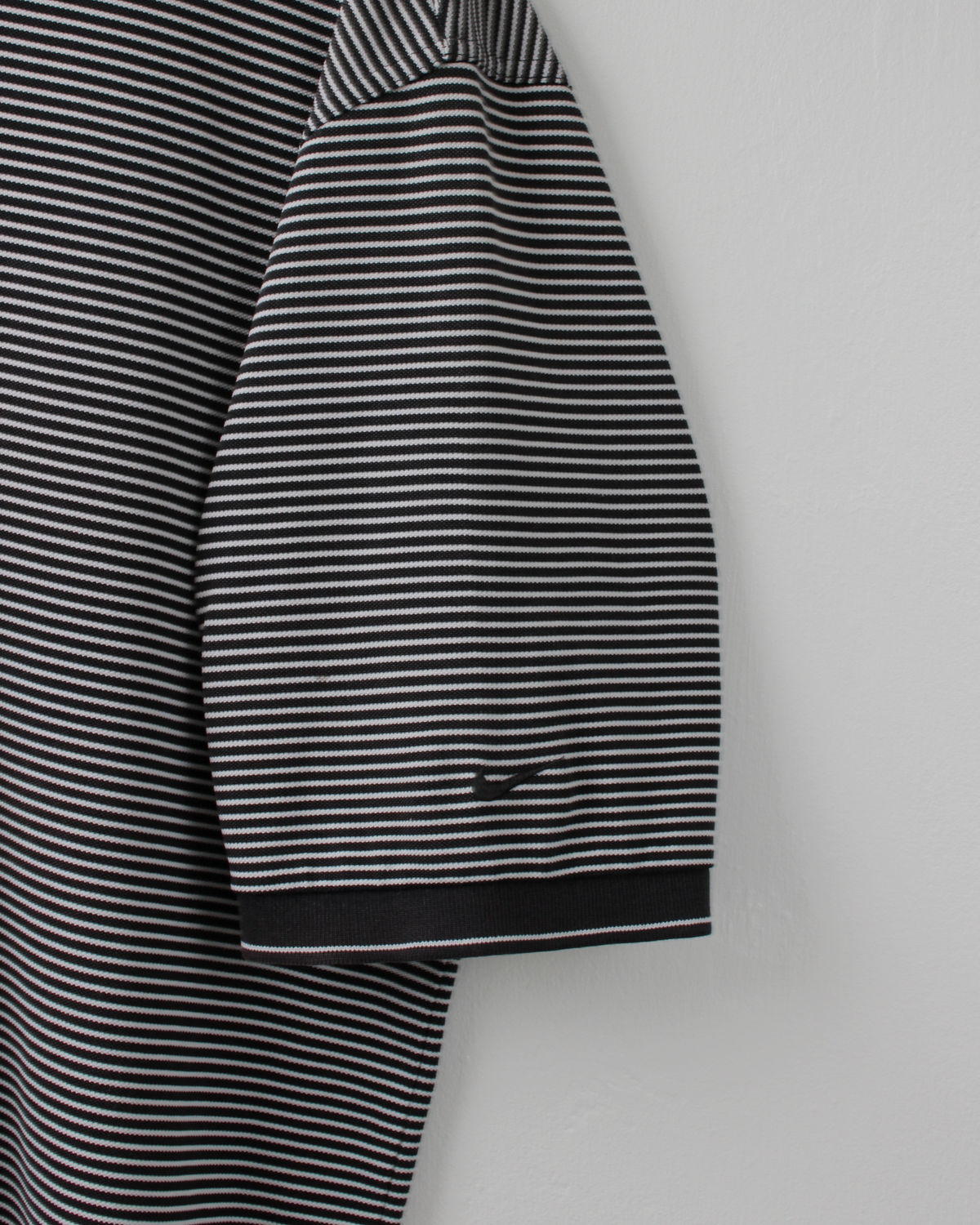 00s Nike Black & White Striped Polo (XL)