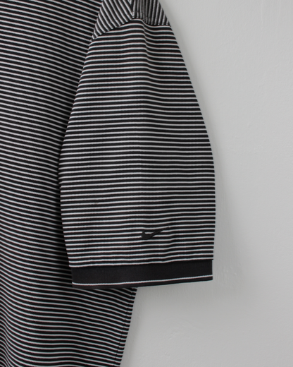 00s Nike Black & White Striped Polo (XL)
