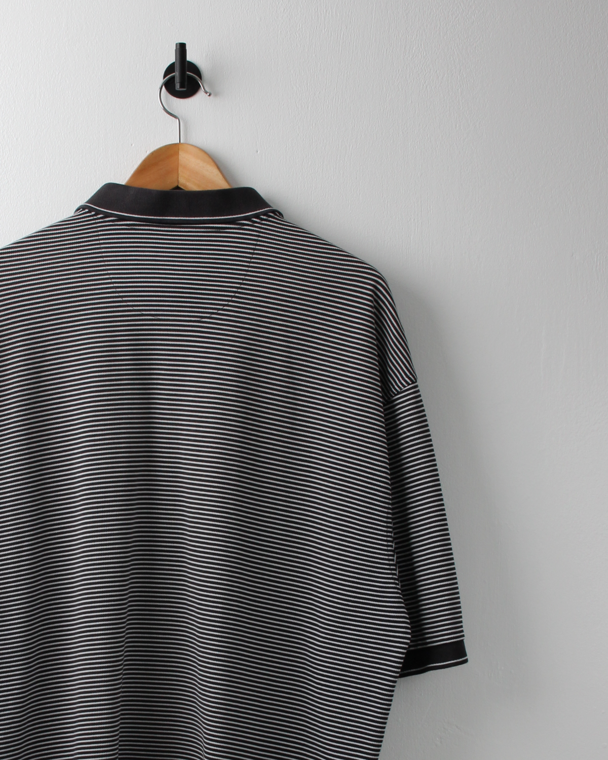 00s Nike Black & White Striped Polo (XL)