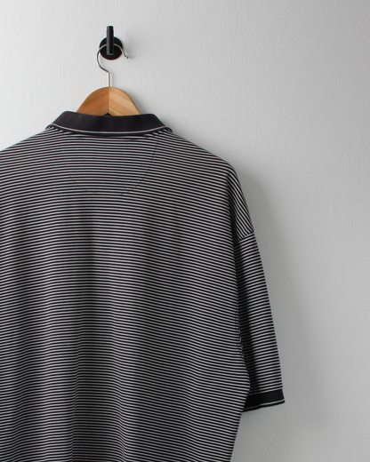 00s Nike Black & White Striped Polo (XL)