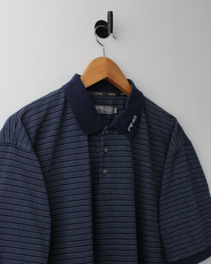00s Ping Navy Micro Pattern Polo (M)