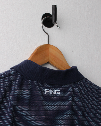 00s Ping Navy Micro Pattern Polo (M)