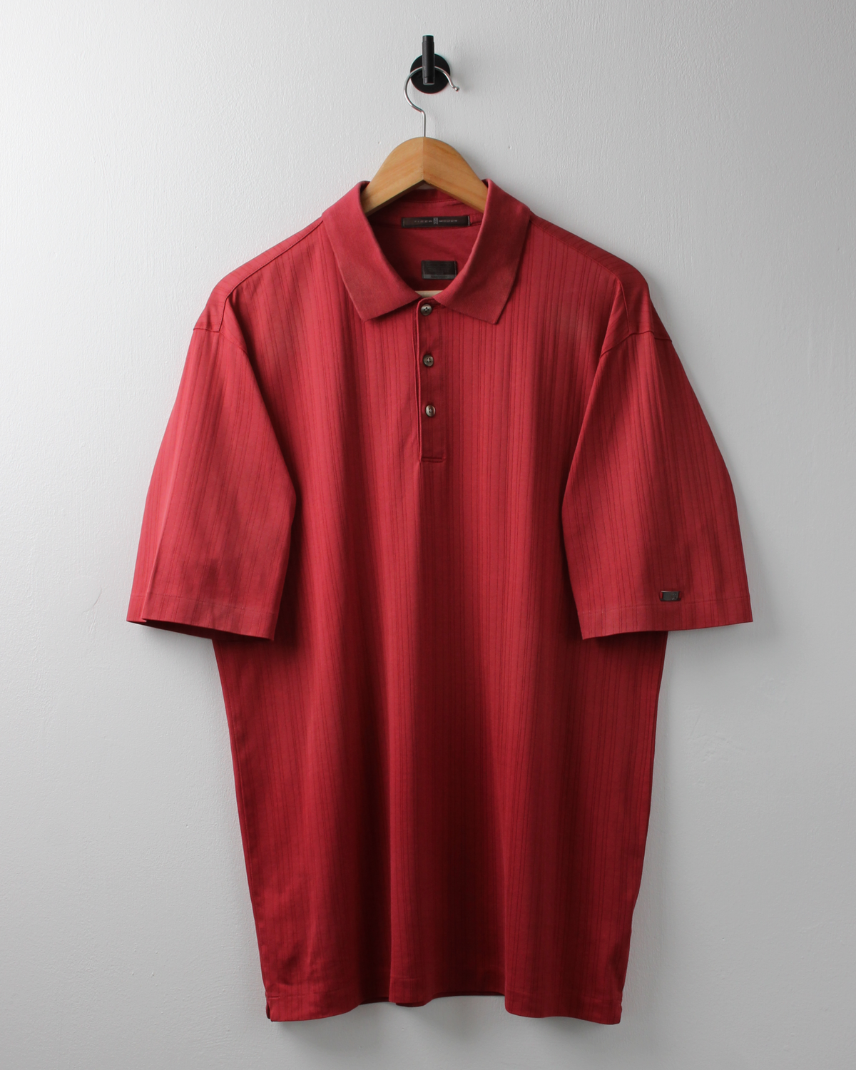 00s Nike Tiger Woods Red Textured Polo (M)