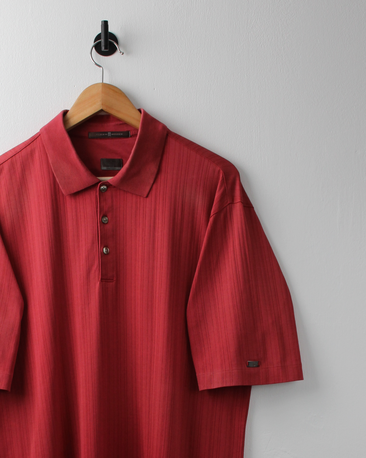 00s Nike Tiger Woods Red Textured Polo (M)