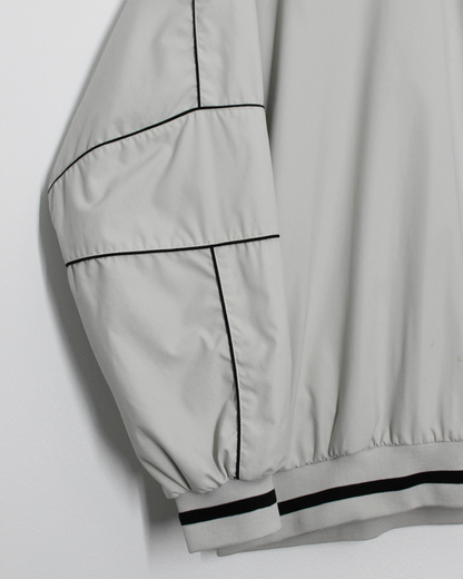 90s Nike Cream/Black V-Neck Windbreaker (XL)