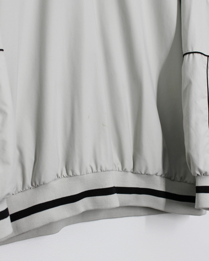 90s Nike Cream/Black V-Neck Windbreaker (XL)