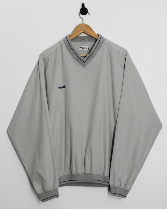 00s Ping Cream V-Neck Windbreaker (M)