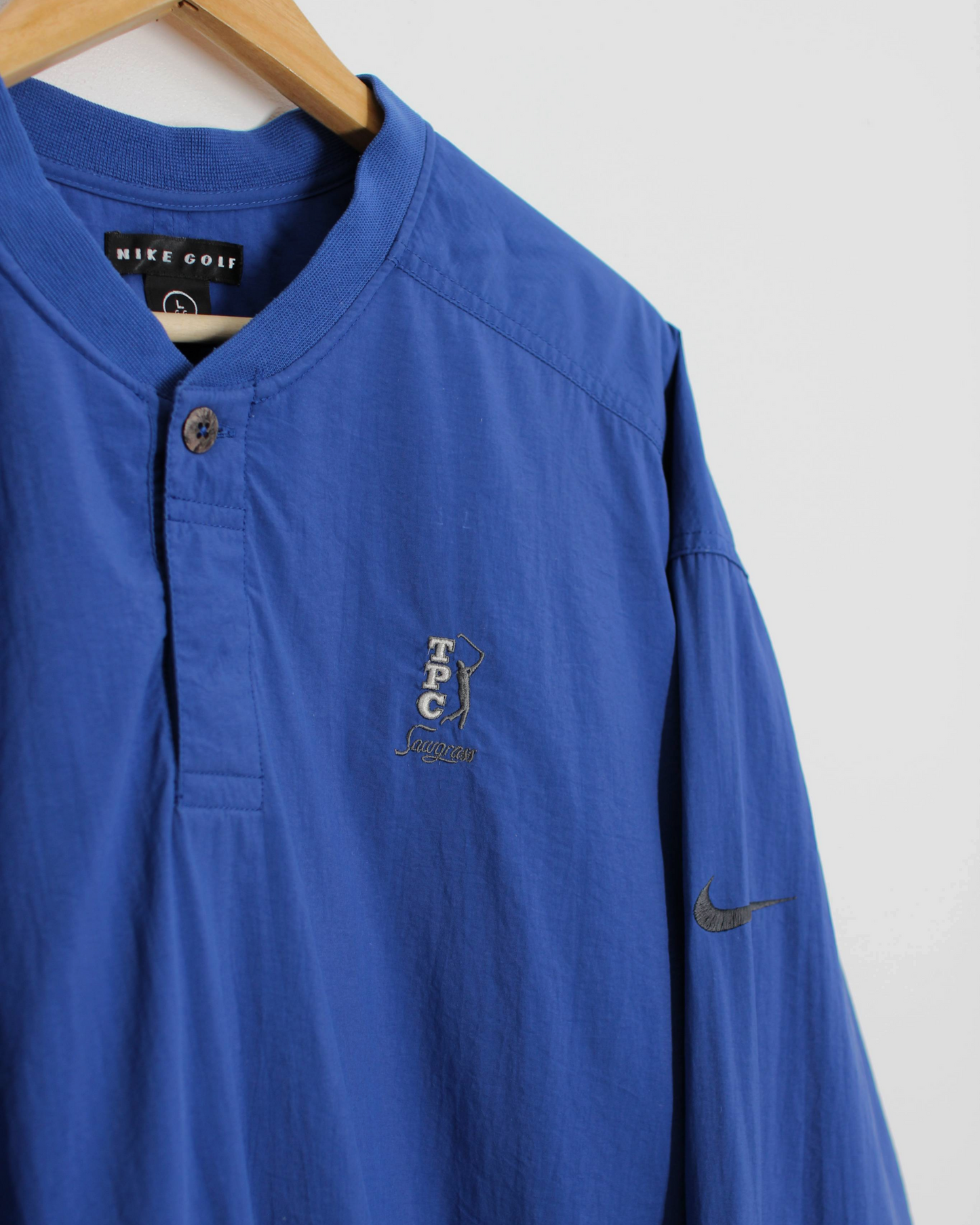 90s Nike TPC Sawgrass Blue Buttoned Windbreaker (L)
