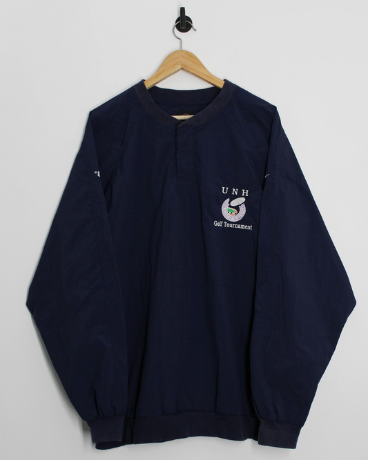 90s Nike UNH Navy Quarter Snap Windbreaker (XXL)