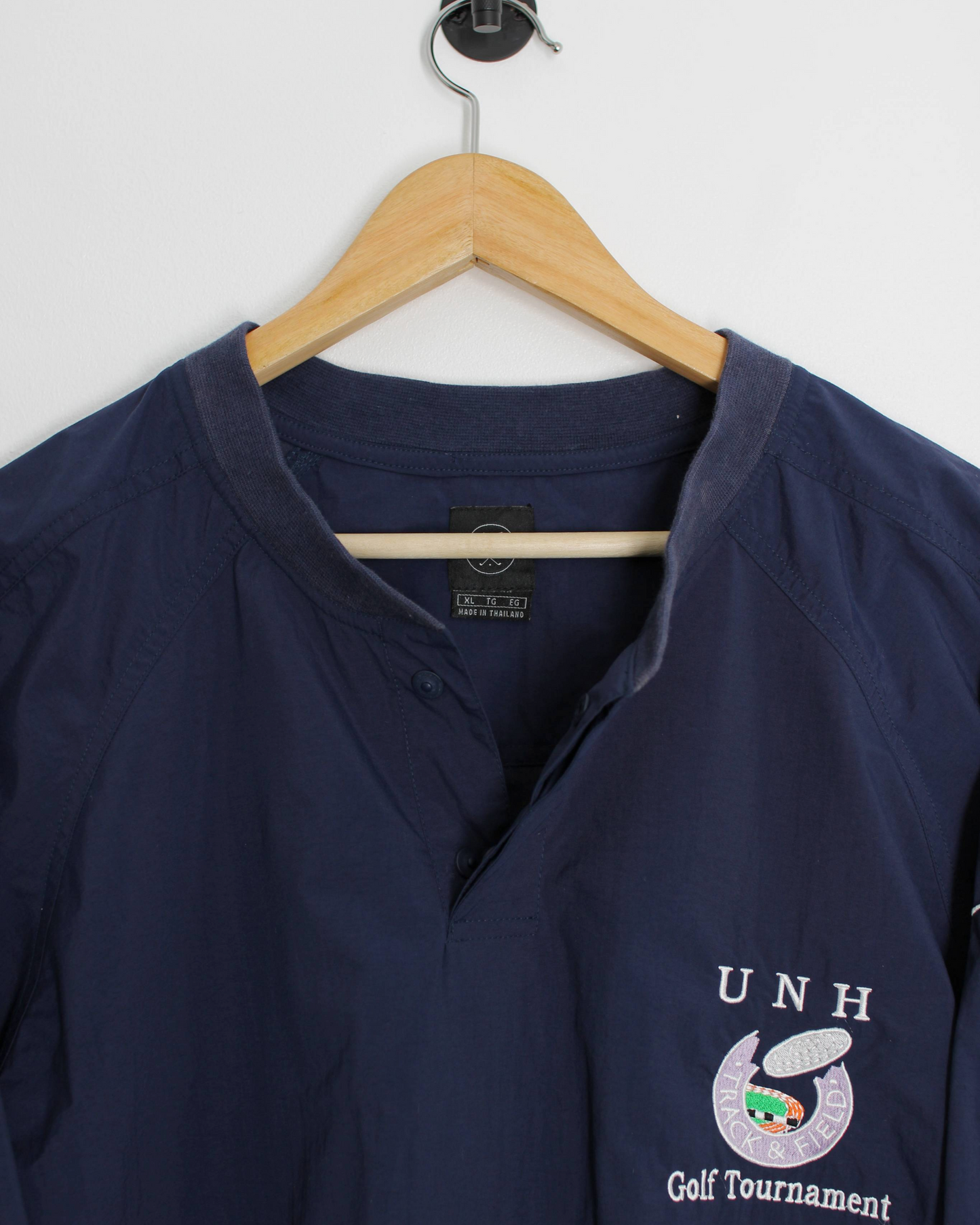 90s Nike UNH Navy Quarter Snap Windbreaker (XXL)