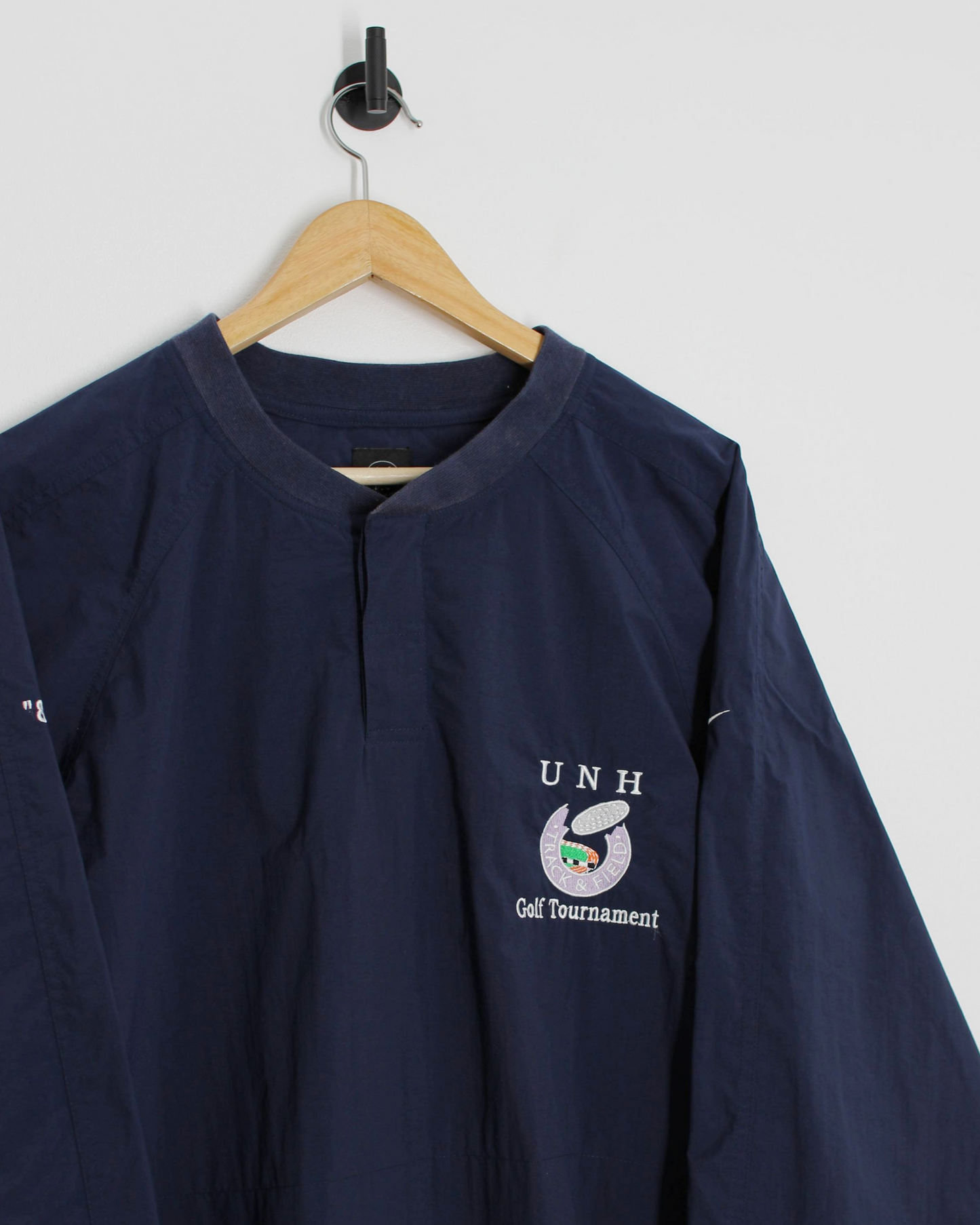90s Nike UNH Navy Quarter Snap Windbreaker (XXL)