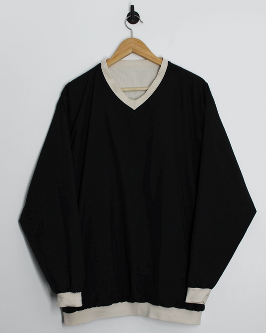 00s Nike Shield Logo Reversible Cream/Black Pullover (M)