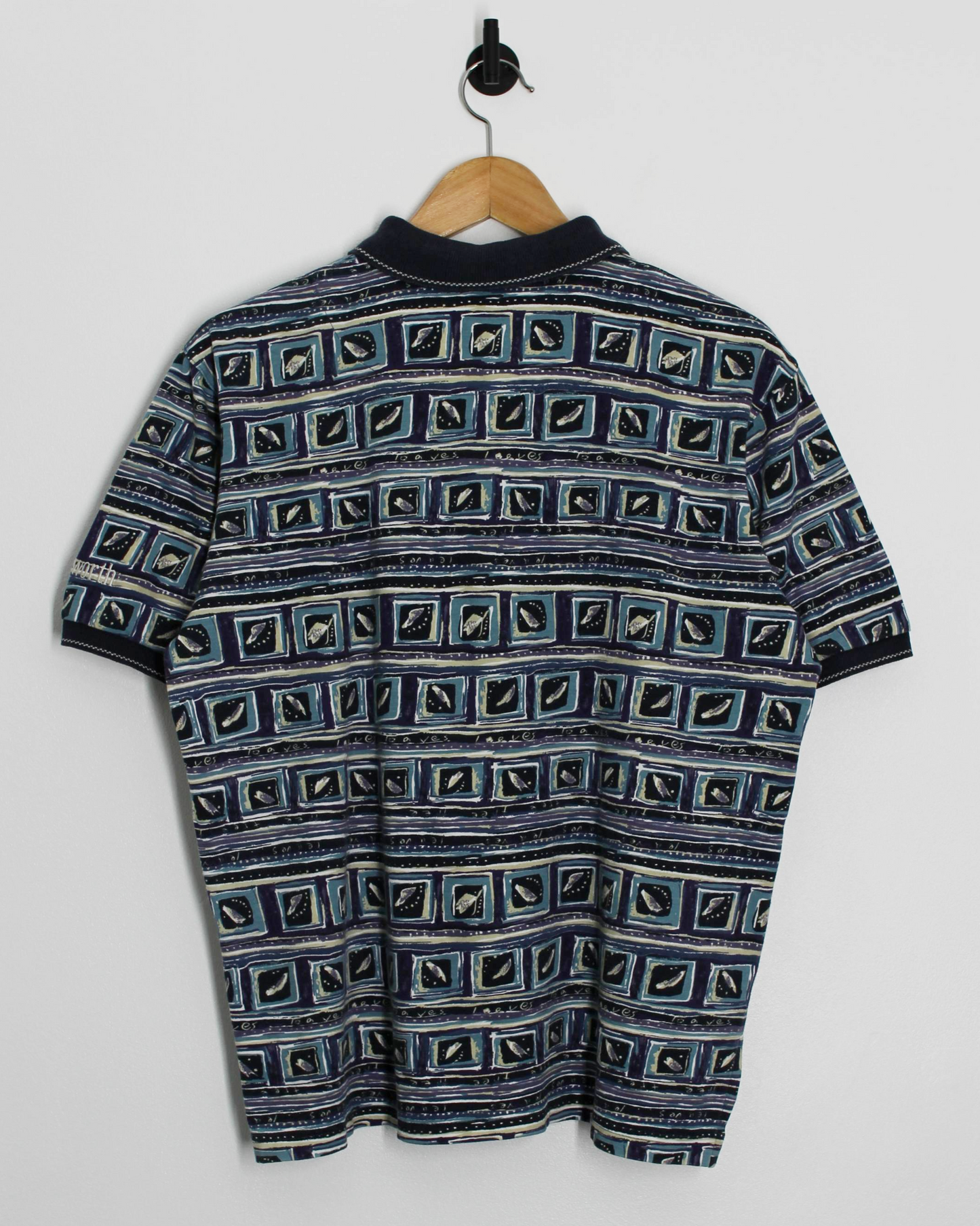 90s Ashworth Abstract Blue/Purple Polo-Shirt (S)